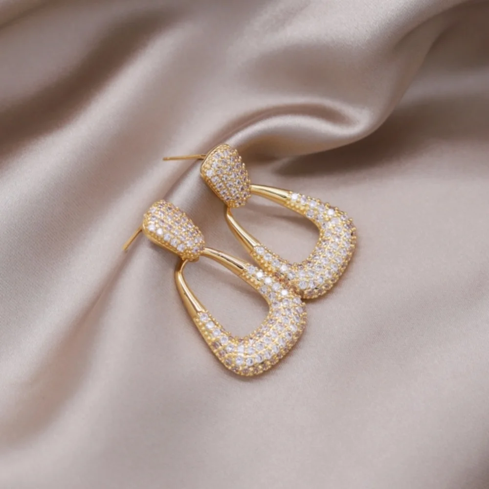 14k gold diamond earrings - Picture 5 of 5